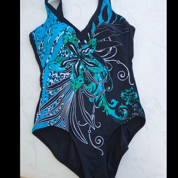 NWT Sunmarin Swimsuit by Sunflair in floral print. size 10 B Cup - Picture 5 of 11